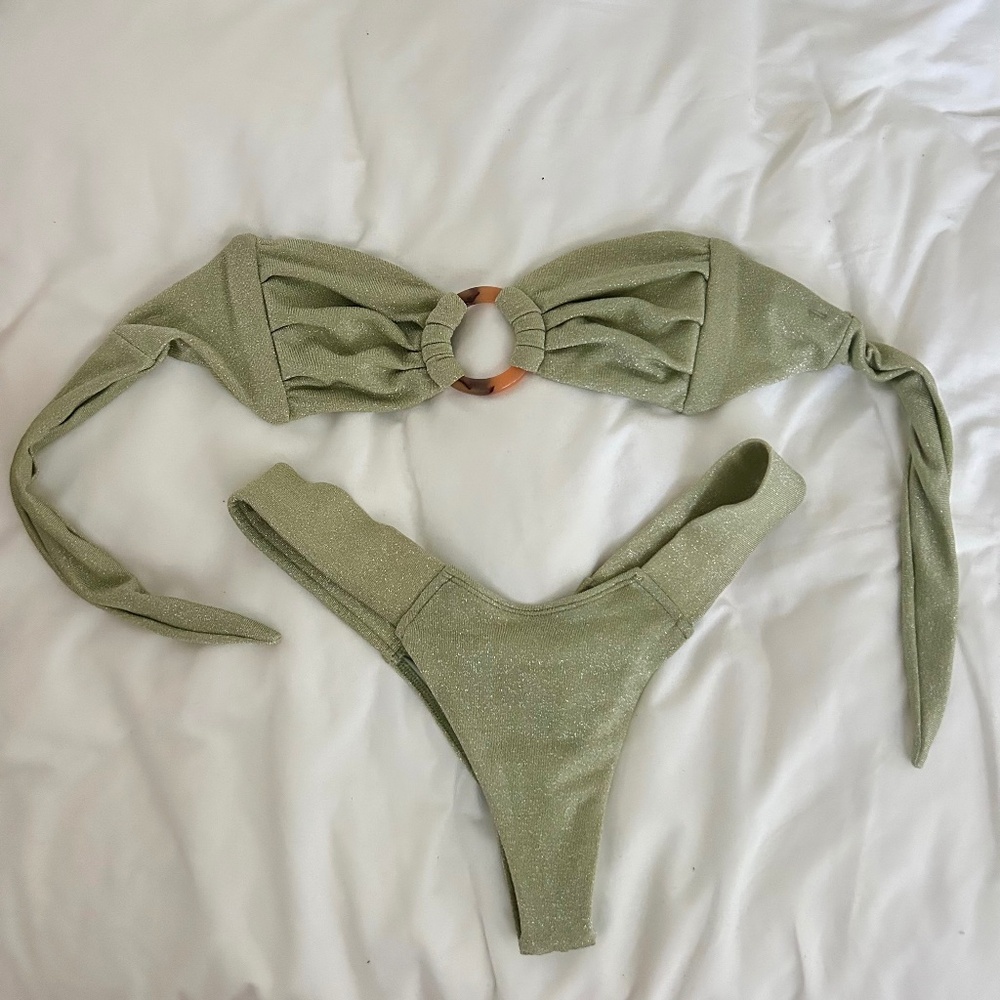 Montce light green sparkle bikini